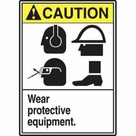 ANSI CAUTION SAFETY SIGN WEAR MRPE620VA